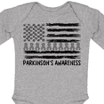 thumbnail image 4 of Inktastic Parkinson's Awareness Gray Ribbons and Flag Boys or Girls Long Sleeve Baby Bodysuit, 4 of 5