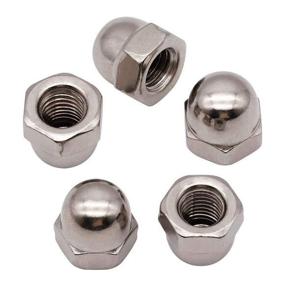 RoyceMart #10-24 (paquete de 50) Tuercas ciegas de acero inoxidable Tuercas ciegas de bellota Tuercas hexagonales de acero inoxidable 304 18-8 Acabado brillante