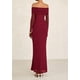 thumbnail image 2 of Vestido PRETTYGARDEN Maxi de Manga Larga y Hombros Descubiertos Vino Rojo XL, 2 of 8