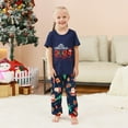 thumbnail image 6 of Odeerbi Christmas Pajamas for Family Holiday Short Sleeve Family Christmas Pajamas Matching Sets Kids Casual Print Top with Bottom Outfits Home Wear Sleepwear Family Matching PJs Set Blue, 6 of 7