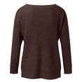 thumbnail image 4 of Gibobby SuéTer Para Mujer Suéter de punto suelto de manga larga para mujer Suéter casual con cuello en O Suéter desgastado Tops(Caqui,CH), 4 of 6