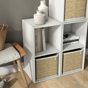 Join Stackable 2-Cube Wood White Bookcase