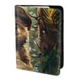 thumbnail image 2 of Pofeuu Jungle Hat Bear Print Travel Document Organizer Passport Holder Men Women for Family (6.5 in x 4.5 in),Wallet Holder Credit Card Clutch Bag Case, 2 of 5