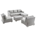 thumbnail image 2 of Modway Conway 5-Piece Outdoor Patio Wicker Rattan Furniture Set in Light Gray Gray, 2 of 10