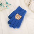 thumbnail image 1 of Guantes para niños, cálidos, de invierno, con forro polar, gruesos, de cinco dedos, multidedos, para niñas, de dedos completos, resistentes al frío, 1 of 6
