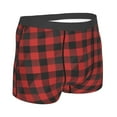 thumbnail image 4 of Uemuo Red Black Plaid Pattern Men's Boxer Briefs,Trunk Anti-Chafing,Comfortable, Durable, and Stylish Underwear-Large, 4 of 9