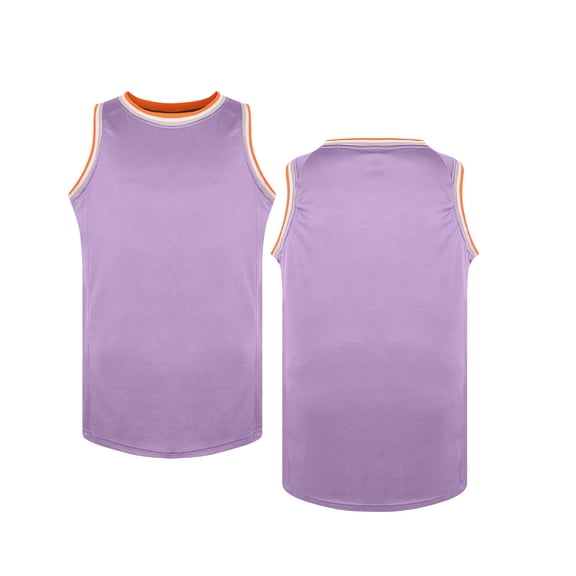 MGDXOX Kids Sleeveless Basketball Tank Top Crew Neck Trim Breathable Mesh Fabric Spring Summer Sports Training Outdoor Casual Daily Wear Purple 4-5Years