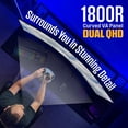 thumbnail image 2 of Westinghouse 49 Inch Curved Gaming Monitor, UWDQHD(5120 x 1440P), 3000:1 Contrast Ratio, 124% sRGB, 120Hz, 1800R, AMD FreeSync, Eyecare, Built-in Speakers, Tilt/Height/Swivel, HDMI, DisplayPort, USB-C, 2 of 10