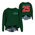 thumbnail image 3 of December 25 Sweatshirt Christmas Tree Pattern Sequined Sweatshirt Vintage Xmas Oversized Tops Fall Winter Clothes, Comfortable and Festive Wear for Women,Green,S, 3 of 3