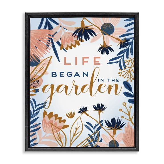 Stupell Industries Eclectic Pink & Blue Gardening Black Floating Frame Canvas Art, 17 x 21, by Fineapple Pair