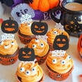 thumbnail image 3 of Cupcake Toppers Arthsdite Halloween con forma de calabaza x24, 3 of 7
