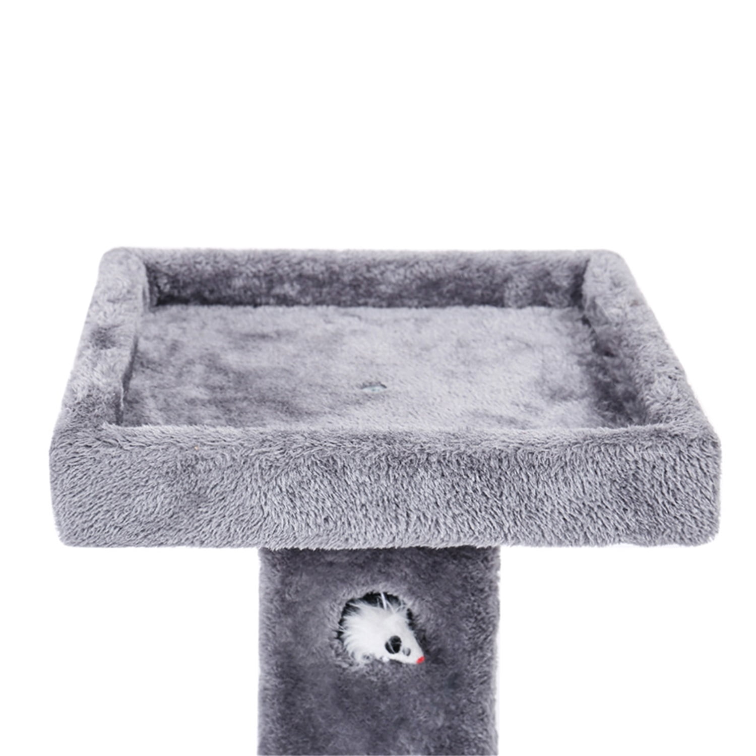 Pefilos 31" Cat Scratching Post for Large Cats with Sisal Rope and 2 Plush Ball, Indoor Square Cat Scratcher Tower Furniture, Gray Pefilos 31" Cat Scratching Post for Large Cats with Sisal Rope and 2 Plush Ball, Indoor Square Cat Scratcher Tower Furniture, Gray