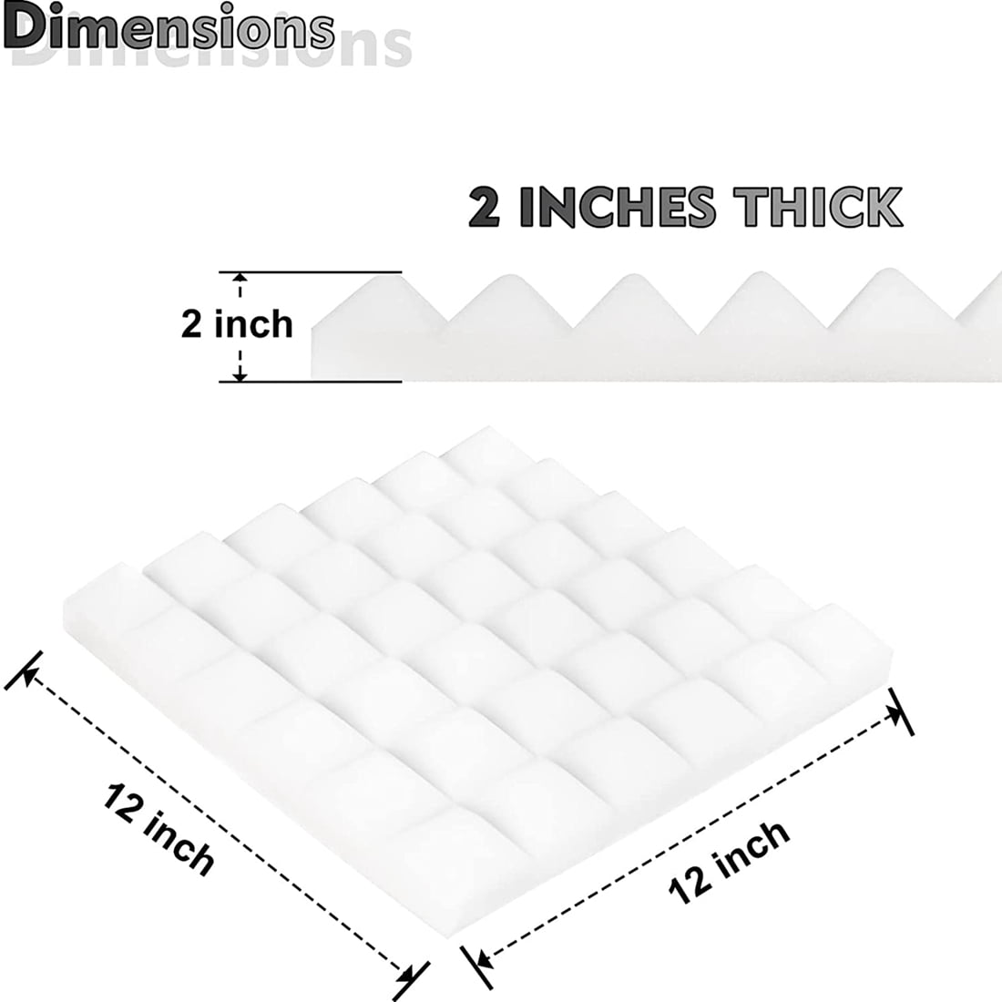 12 Pack Acoustic Panels,Sound Proof Foam Panels, Soundproofing Wedges,Wall Reduce Noise Foam,for Music ,Etc