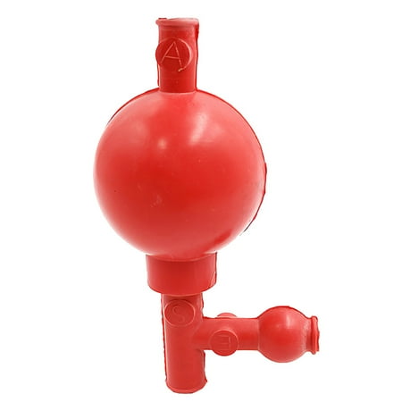 

65ML Rubber Pipette Filler Red Rubber Pressure Infilling Bulb Three-Value Quantitative Filler Suction Ball Pipette Pipe for Industrial Chemistry Laboratory