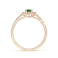 thumbnail image 2 of ANGARA Lab Grown Princess Diana Inspired Emerald Ring with Lab Diamond Halo for Women in 14K Rose Gold (Size-6x4mm) | May Birthstone, Anniversary, Jewelry Gift for Women | Lab-Grown Emerald Ring, 2 of 8
