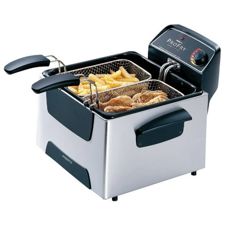

National Presto Presto ProFry Dual Basket Electric Deep Fryer 3 Qt. Silver