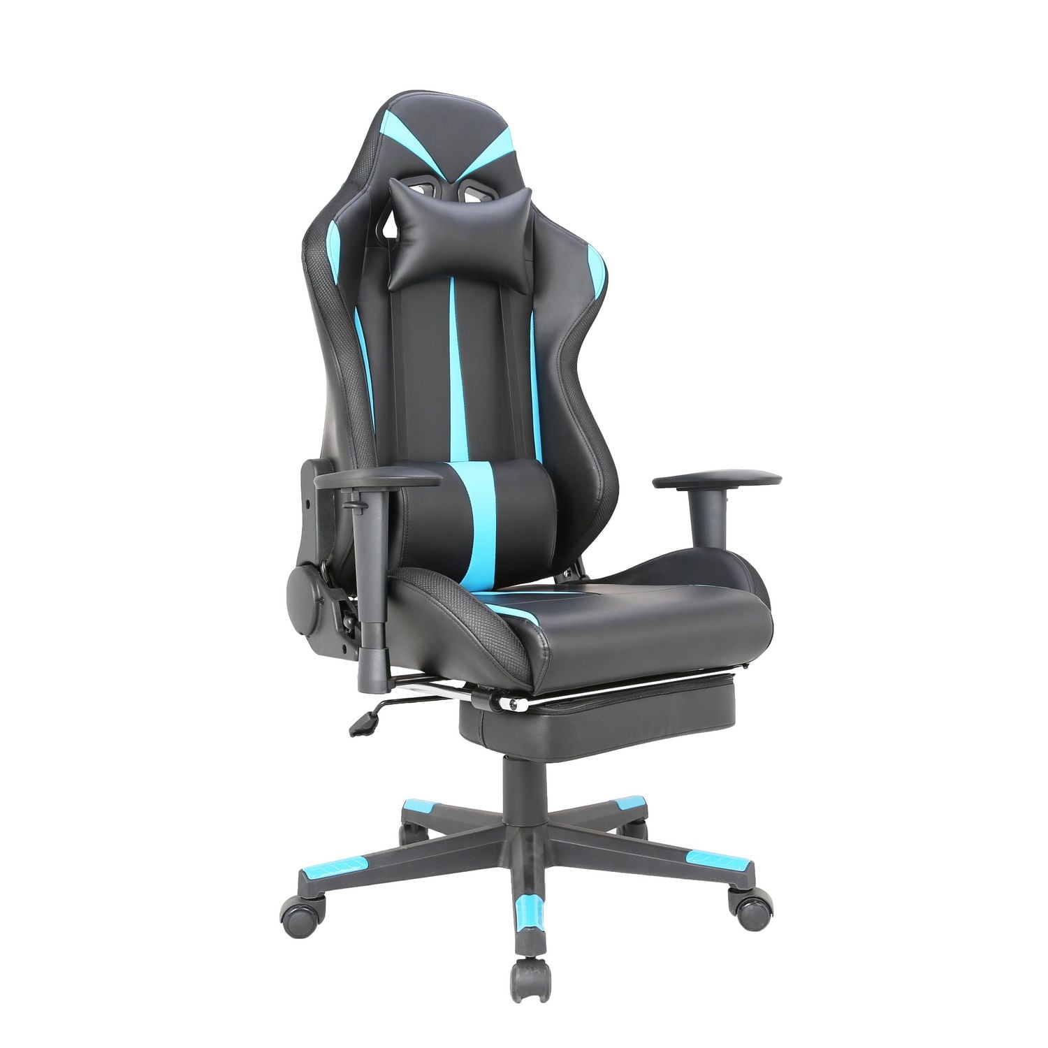 Fauteuil de jeu TygerClaw en PU avec coussin lombaire et repose-jambes