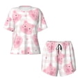 thumbnail image 4 of Picia Cartoon Pig Pajamas Sets for Women Soft Short-Sleeved Pjs with Lounge Shorts Two Piece Sleepwear-Large, 4 of 9
