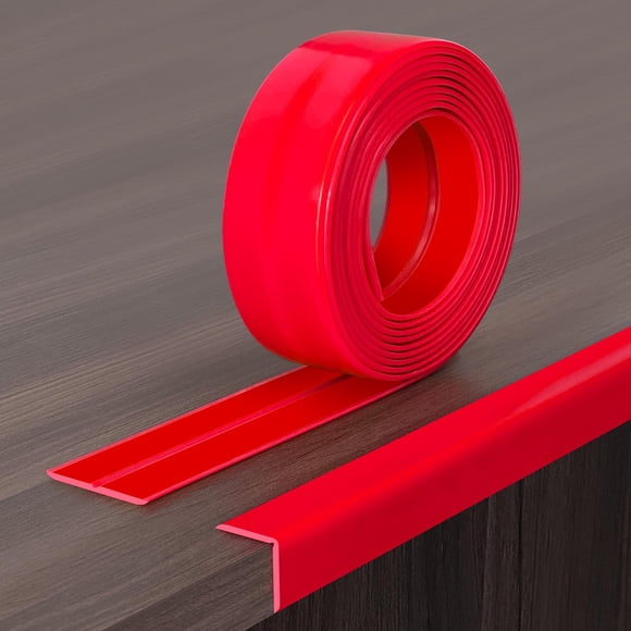 Protector de pared para esquinas Protalwell, goma flexible, color rojo, 2,5 cm