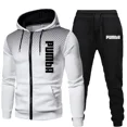 thumbnail image 4 of Conjuntos de chándal deportivo para hombre, sudadera con capucha de manga larga, chaquetas con cremallera y pantalones de jogging, ropa deportiva para correr de primavera y otoño, 4 of 5