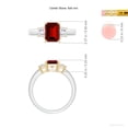 thumbnail image 5 of ANGARA Lab Grown 1.6 Ct Ruby and Lab Diamond Three Stone Ring for Women in 14K White & Yellow Gold (Size-8x6mm) | July Birthstone, Birthday, Anniversary, Jewelry Gift for Women | Lab-Grown Ruby Ring, 5 of 7
