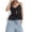 Black, variant on Women's Summer Casual Camisole Sleeveless Backless Solid Color Tie Up Ruffle Vest Casual Tops