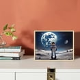 thumbnail image 3 of Nawypu  - Astronaut Standing on the Moon Overlooking Planet Earth Poster Canvas Print Wall Art Landscape Picture Printed on Canvas NASA Home Decoration Giclee Artwork Ready to Hang, 3 of 4