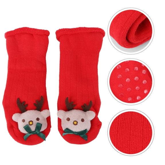 PAMINGONO Infant Festive Stockings Socks Cotton Non-slip Kids Birthday