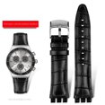 thumbnail image 2 of Correa de reloj Swatch para hombre de 21 mm de piel auténtica YVS423 YVS419 YVS413 YVS406 YVS400 YVS420 YVS435, color negro y marrón, 2 of 5