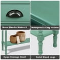 thumbnail image 3 of Urbanest Burlington Solid Wood Console Table with 3 Drawers Lower Shelf – Entryway Table, Hallway Sofa Table, Narrow Accent Table for Living Room – 39.5″ × 9.5″ × 32″ – Peacock Green Farmhouse Decor, 3 of 7