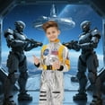 thumbnail image 5 of Alaiyaky Kids Astronaut Costume, Space Costume Halloween Fancy Dress Kids Girls Boys Astronaut Astronaut Uniform Jumpsuit Outfits Halloween Book Day Party Dress Up, 5 of 7