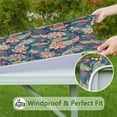 thumbnail image 6 of Fitted Floral Square Tablecloth 34x34 Inch with Elastic Edging, Bohemian Style Cover for Card Tables and Patio Dining, 6 of 6