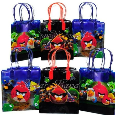 12 Angry Birds Party Favor Bags Birthday Candy Treat Favors Gifts Plastic Boxes Bolsas de Recuerdo