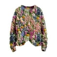thumbnail image 4 of NMMUED Christmas Sweater Women Christmas Apparel for Women Sweater Tops for Women Christmas Outfits for Women Long Sleeve Sweaters for Women Christmas Womens Clothing Graphic Sweater Pink 3XL, 4 of 4
