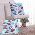 thumbnail image 6 of Hat with Flag Pattern Stars July 4th Throw Pillow Covers Pillowcases 20 x 20 Inch Home Decor 2 Packs for Bedroom Sofa, 6 of 6