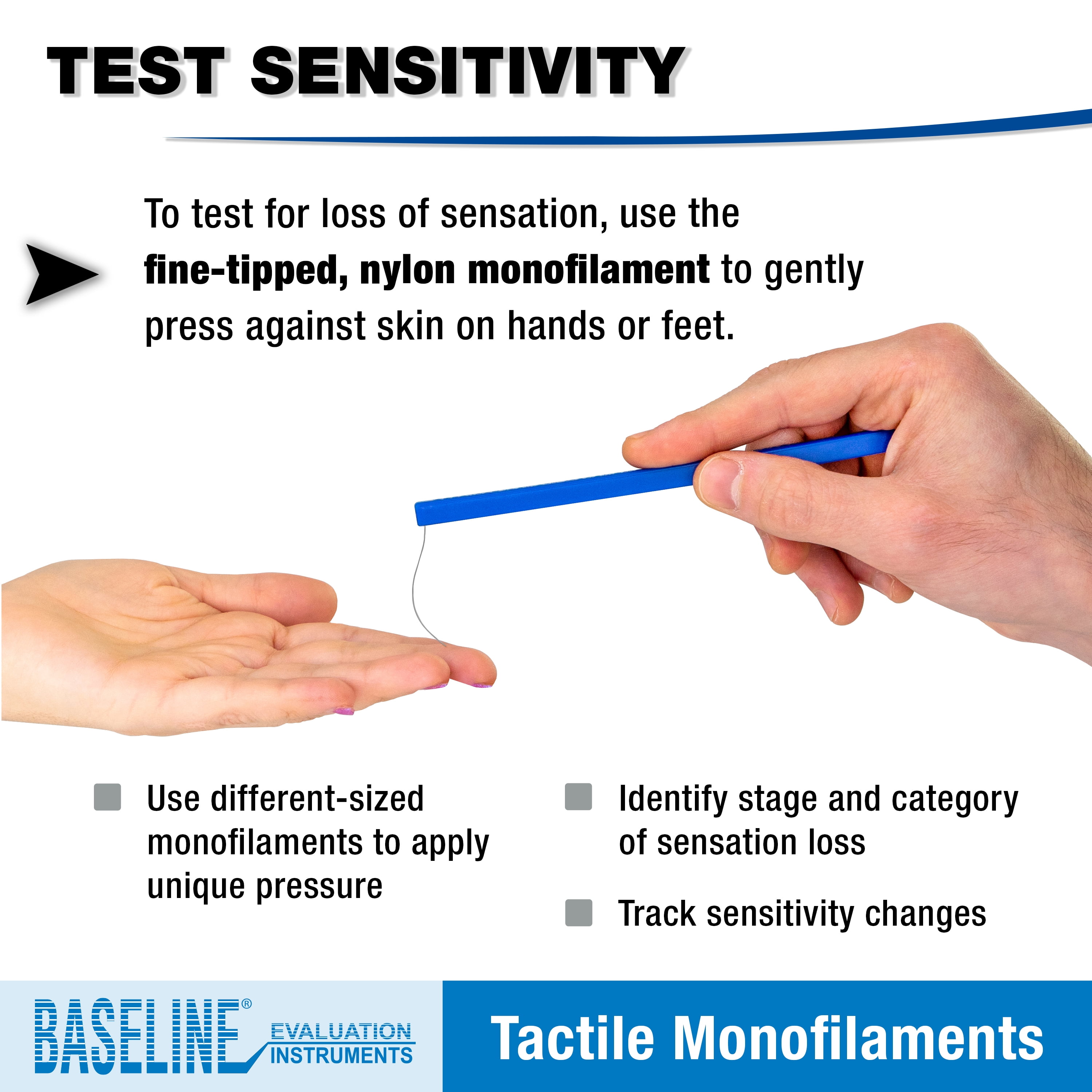 Baseline 12-1660 Tactile Monofilament, 2-piece Set, Normal, 2.83, 3.61 gram
