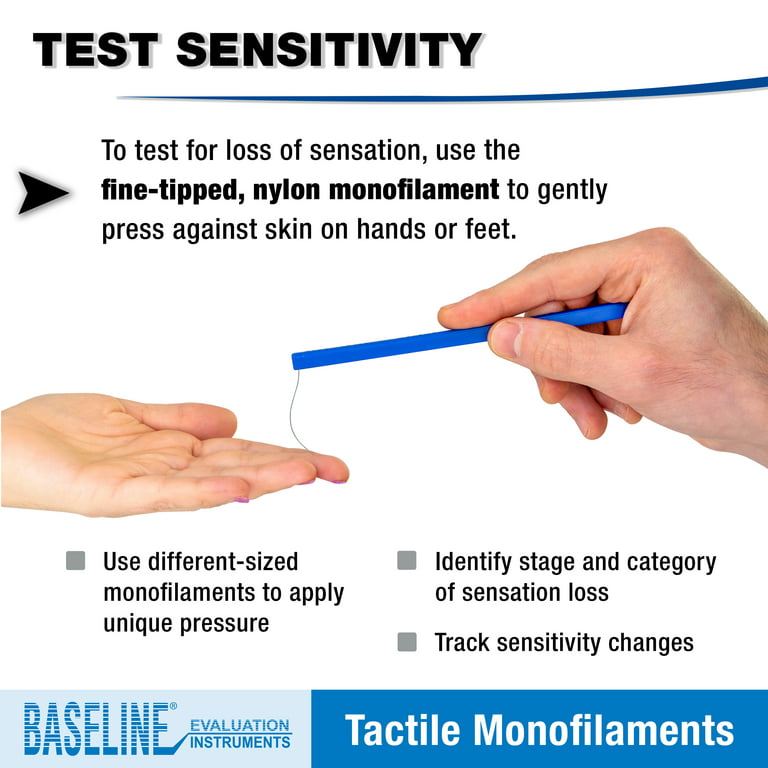 Baseline Tactile Monofilament Sensory Perception Evaluation Tool, Clinical  Level Screening Test for Hands, Feet, (3.22, 0.16 gram)