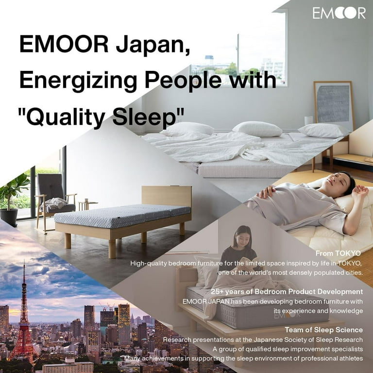 EMOOR Japanese Floor Futon Mattress Anti-Sag Small-Twin Made