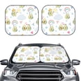 thumbnail image 6 of Lsque Green Blue Avocado 2 PCS Windshield Sun Shade | CarFoldable Window Covers | Car Accessories Reflect UV for Universal Cars SUV Truck | Large, 6 of 7