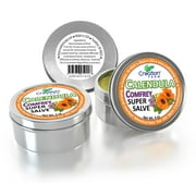 Calendula Comfrey Salve 3 Pack Tin- 4 oz, Herbal Skin Rash Ointment, Wound Treatment  by Creation Farm