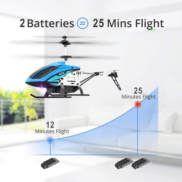 4DRC M5 Hélicoptère télécommandé pour débutants, Jouet hélicoptère RC d'intérieur avec éclairage LED, hélicoptère RC, 3,5 Ch avec Fonction Gyroscope, 2 Batteries, pour Les Débutants et Les Enfants