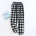 thumbnail image 2 of Timegrad Womens Pants Pajamas Plaid Elastic Waist Winter Fleece Lined Fall Casual Comfy Pants Homewear, 2 of 5