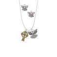 thumbnail image 2 of Delight Jewelry Goldtone Large Celtic Cross Silver tone Guardian Angel Charm Necklace and Stud Earrings, 2 of 4