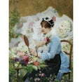 thumbnail image 2 of Victor Gabriel Gilbert 15x18 Gold Ornate Wood Frame and Double Matted Museum Art Print Titled - The Flower Seller, 2 of 4