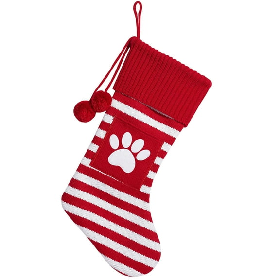 20 Inches Initial Embroidered Christmas Stocking Striped Knitted Christmas Decorations Stocking Red White Letter Stockings For Family Holiday And Xmas Tree Fireplac(10 Style)