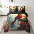 thumbnail image 2 of Feelyou Cartoon Red Bird Bedding Comforter Set 7pcs for Teens, Princess Castle Queen Bedding Sets, Flower Plant Botanical Reversible Queen Sheet Sets, Super Cozy Room Decor, 2 of 7