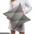 thumbnail image 5 of Ambesonne Geometric Fabric by the Yard Upholstery, Monochrome Vertical Art, 3 Yards, Dark Grey White, 5 of 5