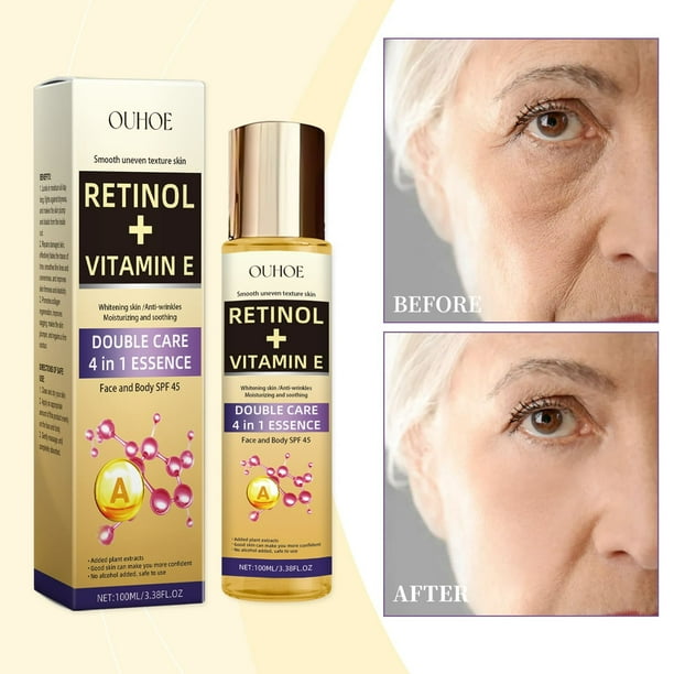 Retinol Anti-Aging Face Serum 100ml con Extracto de Proteína Potenciadora de Colágeno - Aceite Reparador de la Piel de Hidratación Profunda para Arrugas y Líneas Finas - Fórmula Antioxidante