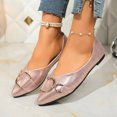 thumbnail image 5 of Miluxas Women's Foldable Ballet Flats, Portable Slip-on Shoes, Circular Embellished, Synthetic Leather, Round Toe, Casual Pink 6.5(38), 5 of 9