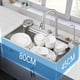 thumbnail image 3 of Fregadero De Cocina, Acero Inoxidable Fregadero De Cocina con Cascada, Moderno Tarjas Para Cocina, Sobreponer Fregadero De Barra y Accesorios para Cocina, Bar, Exterior(80 * 45cm), 3 of 8